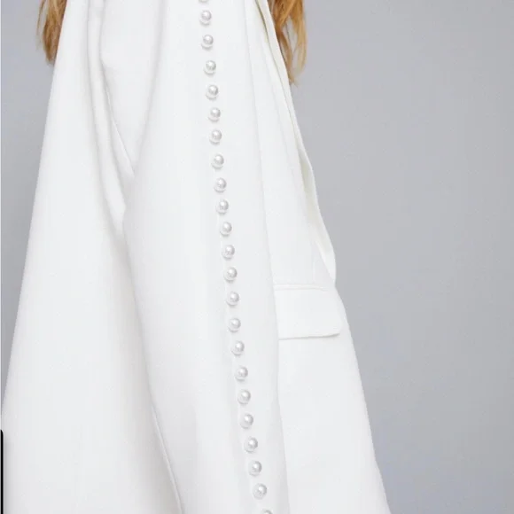 NWT Premium Pearl Trim Tailored Blazer size 10 - Picture 3 of 5